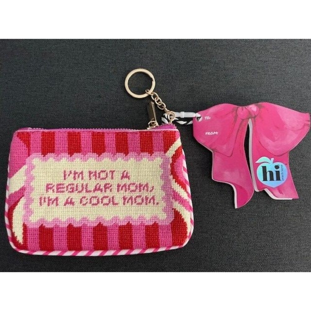 Hi Peach Layne Mother's Day Keychain Pouch "I'm Not a Regular Mom I'm a Cool Mom